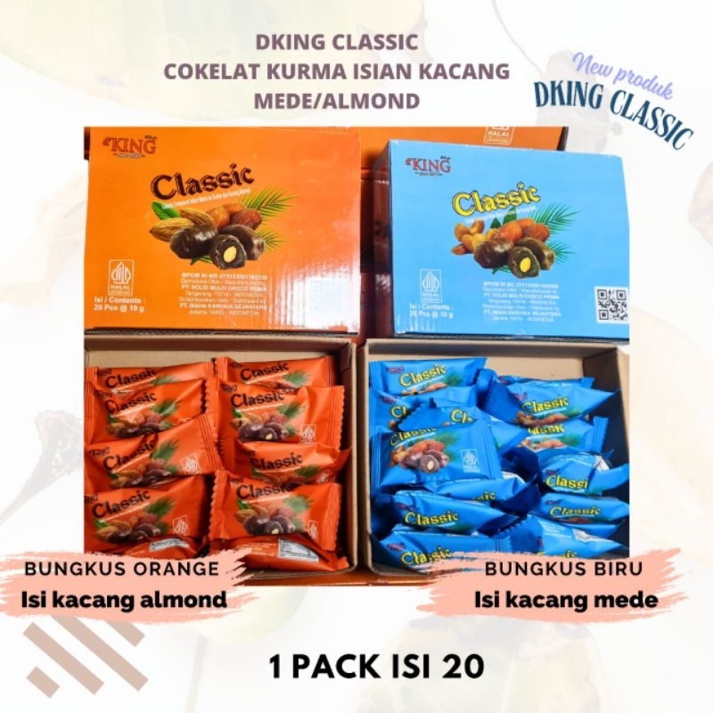 

DKing Classic Cokelat kurma isi Kacang 1Pack isi 20pcs
