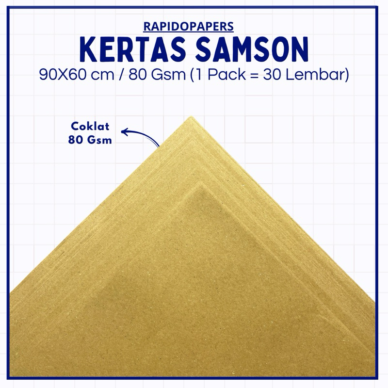 

[ 30 lembar ] uk 90 x 60 cm Kertas Samson Coklat 80gr