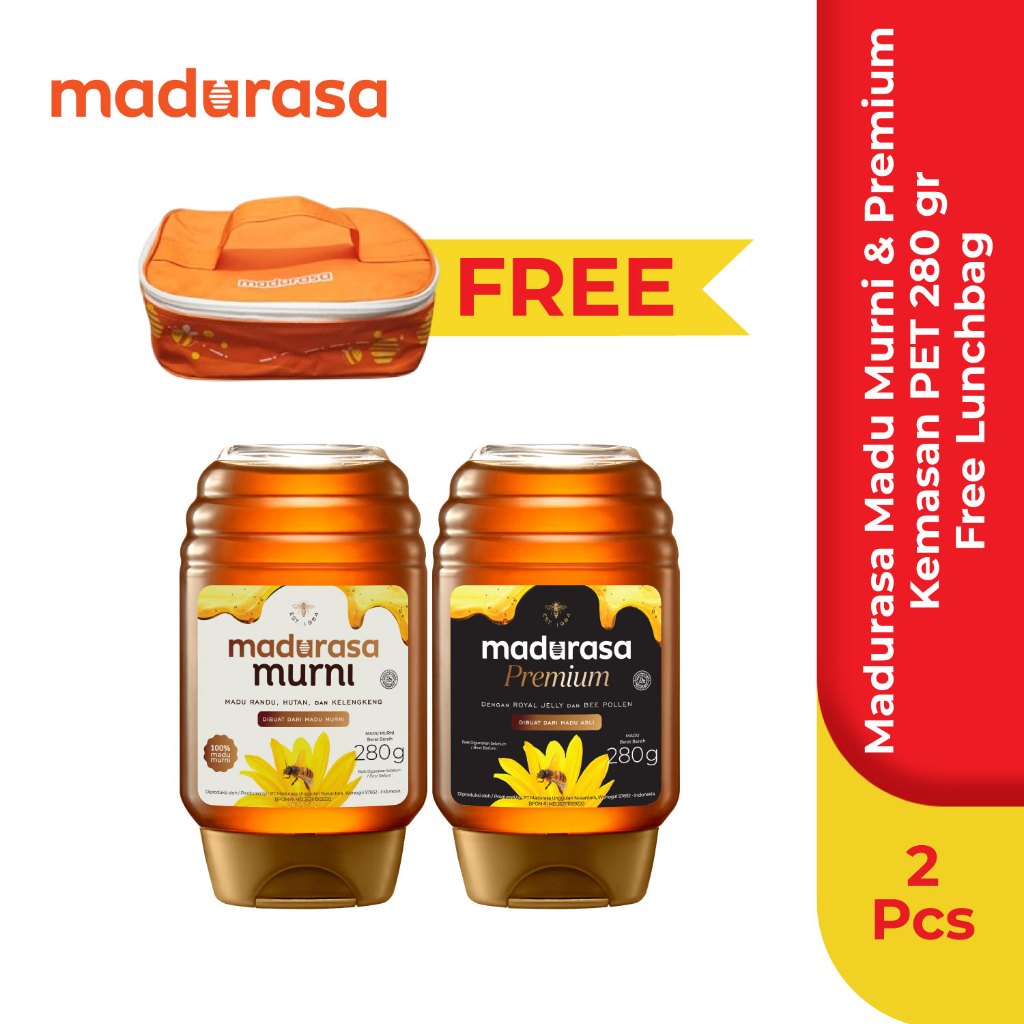 

Madurasa Madu Murni & Premium Kemasan PET 280 gr Free Lunchbag