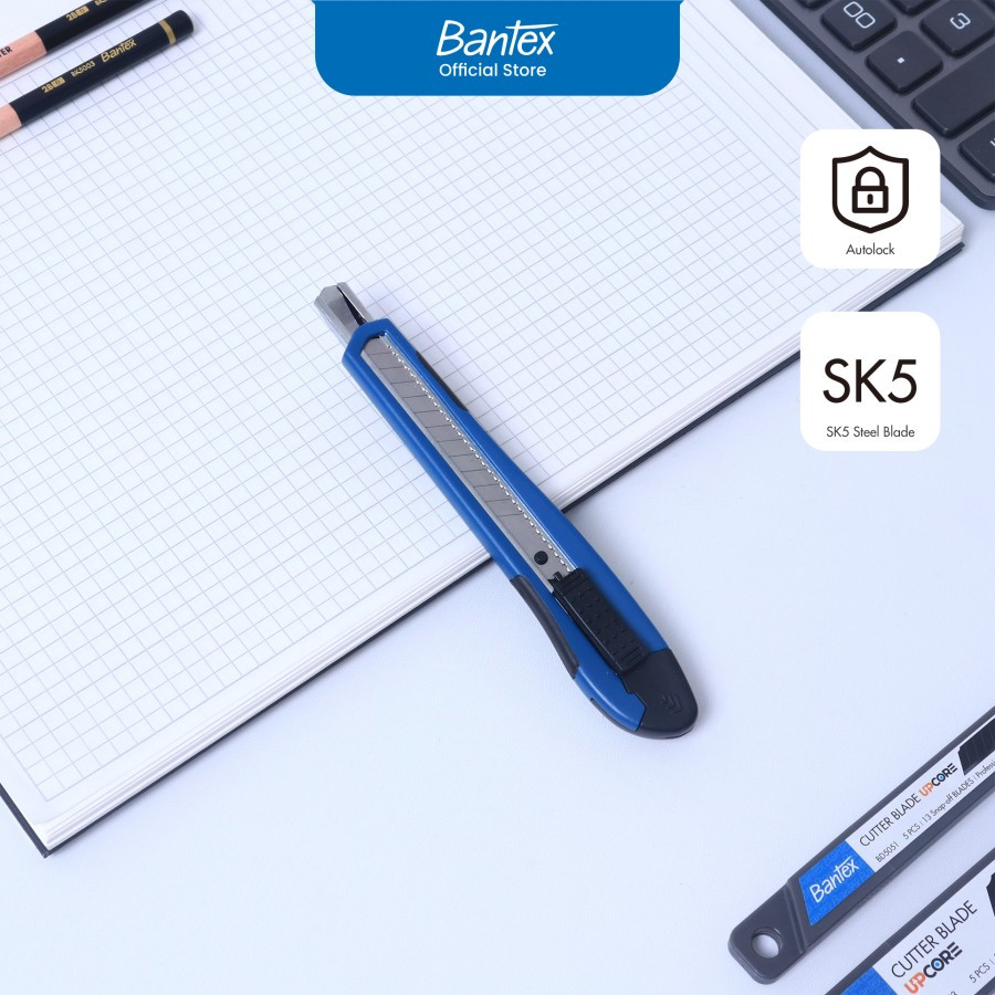 

Bantex Cutter Pemotong Kertas Pisau Baja SK5 AutoLock Ukuran Kecil # BD5101