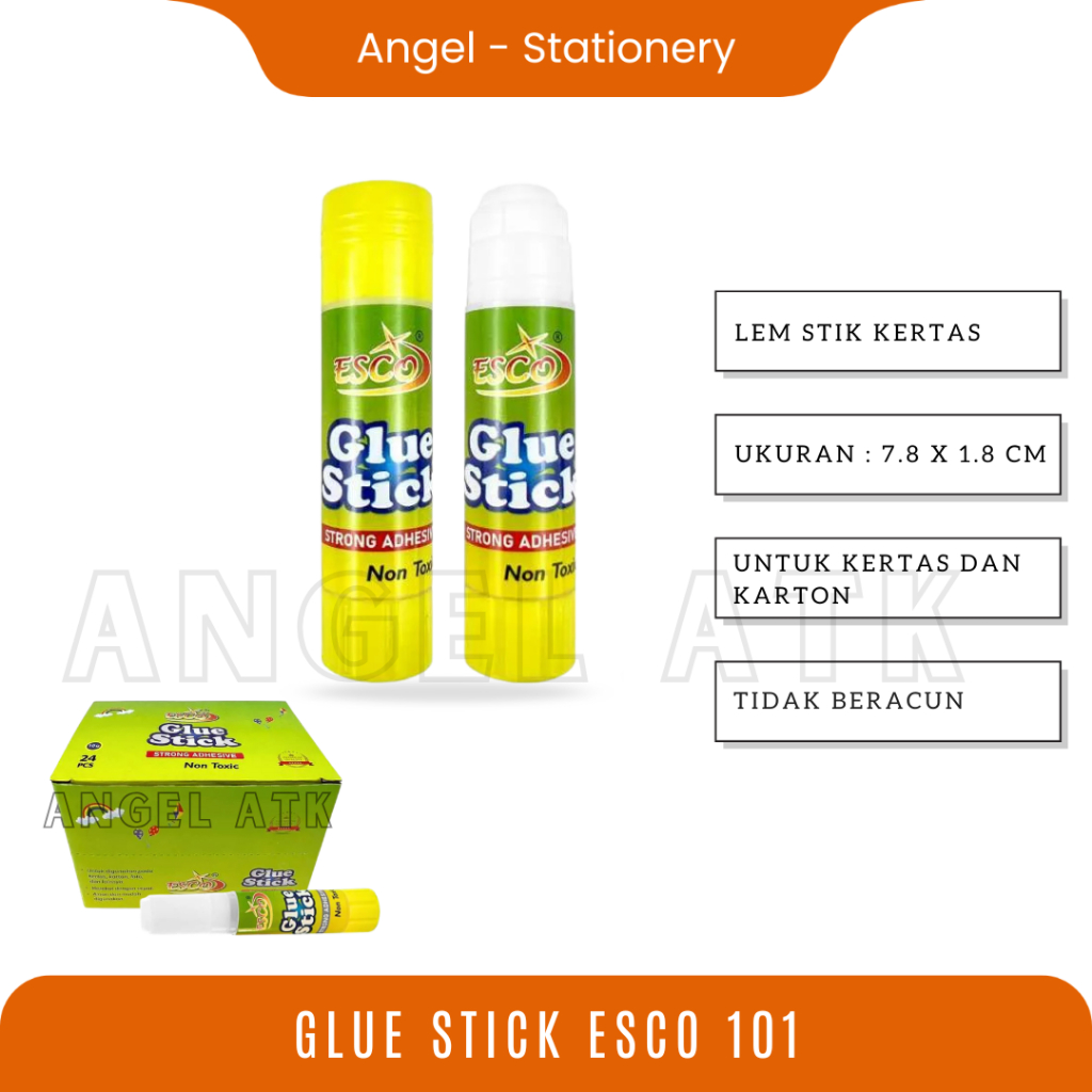 

Esco 101 Lem Stik / Glue Stick 10 Gr / Lem Kertas Batang Anti Tumpah / Untuk Alat Sekolah dan Kantor / Lem Batangan Murah / Cash On Delivery / Atk Blessing