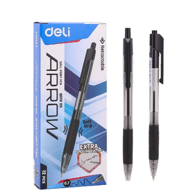 

Deli Pulpen Ball pen Cetek Penulisan Halus 0.7mm Hitam ( 1 Pack = 12pcs ) Harga per 6pcs