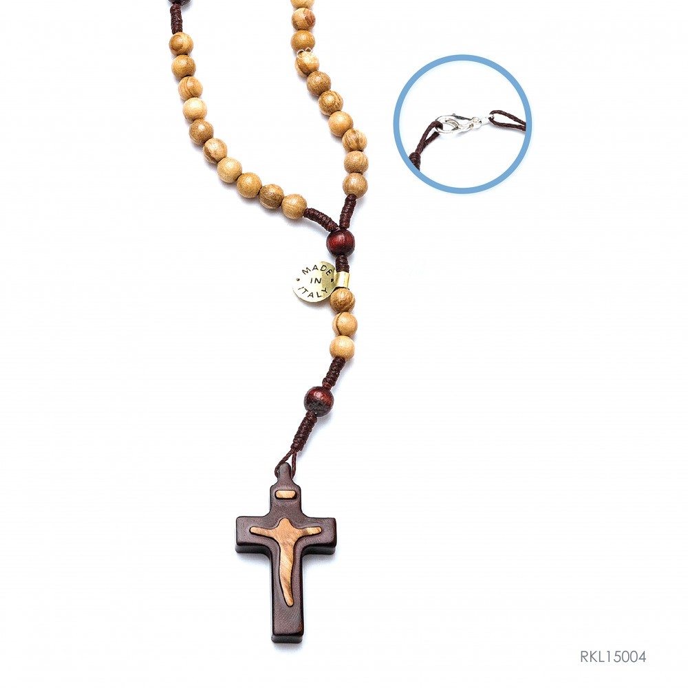Rosario Kayu Olive Salib Siluet - Devosi - Katolik