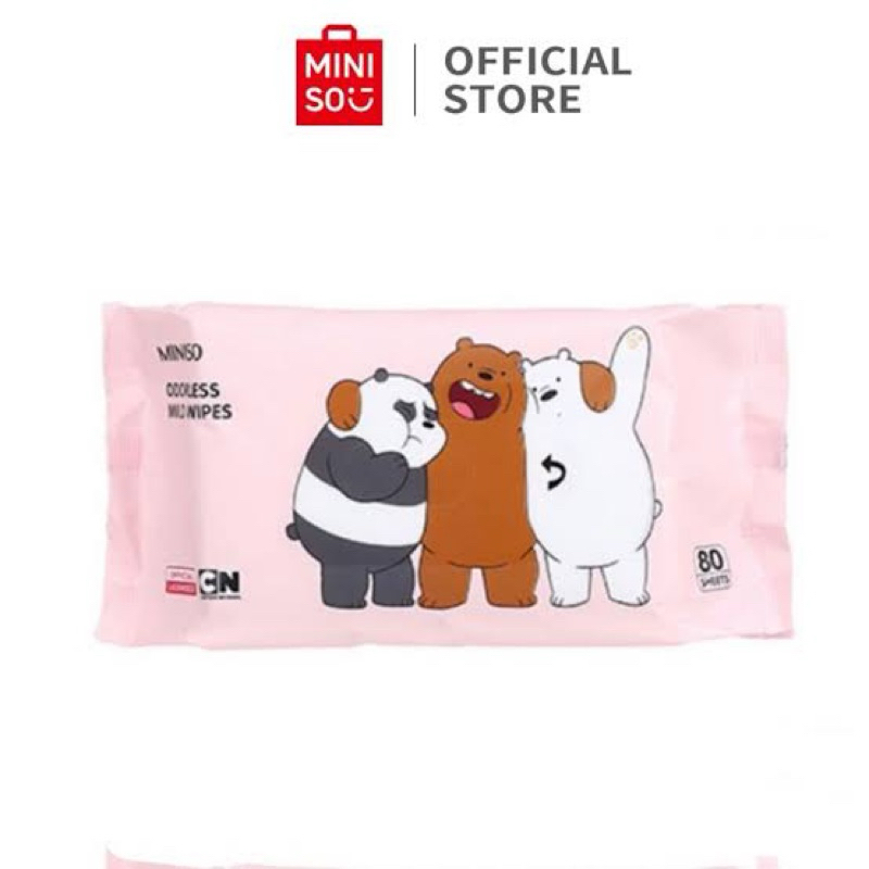 MINISO WE BARE BEARS ODORLESS WIPES WET TISSUE TISU BASAH WBB