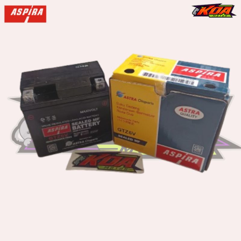 Aki aspira GTZ6V aki kering untuk kotor vario125, cbr,satria fu