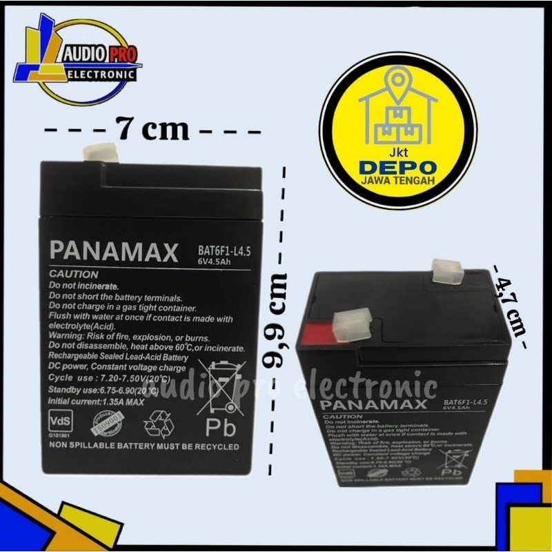 ACCU AKI KERING BATERAI 6VOLT 4,5AMPERE PANAMAX