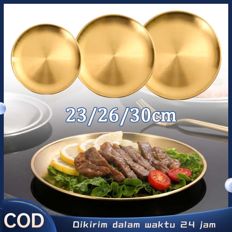 Piring Sultan Mewah Stainless Piring Makan Sultan Piring Makan Emas Piring Sultan Gold Gaya Eropa