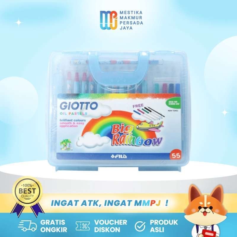 

Giotto 295000 Crayon Oil Pastel 55 Warna - Krayon Anti Kotor Patah & Non-Toxic 295000