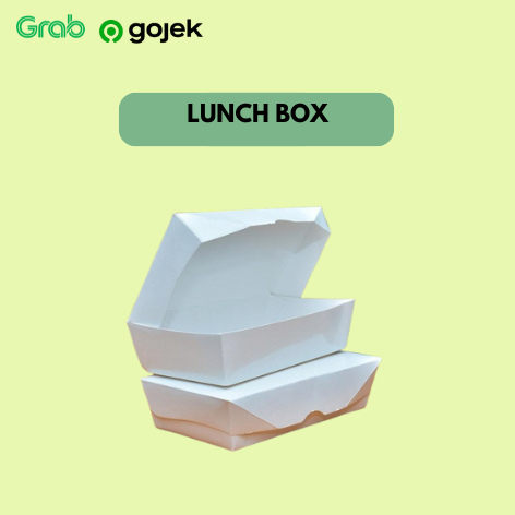 Paper Lunch Box Putih - Dus Kotak Makan Putih Ukuran M