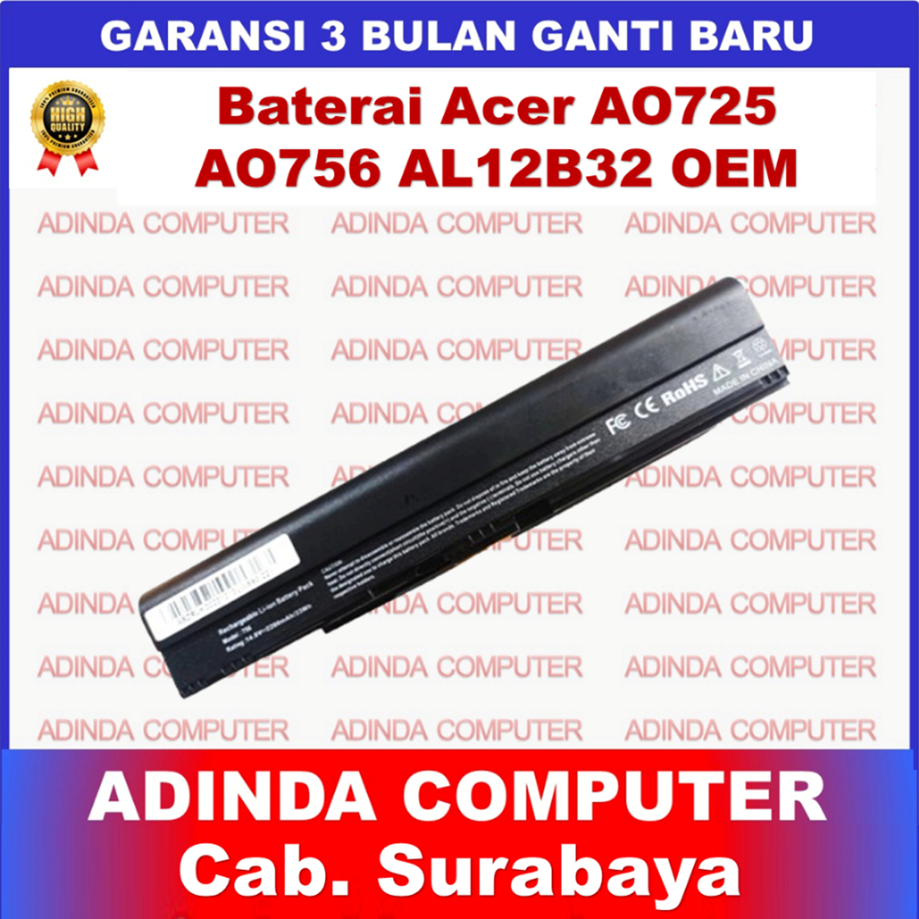 Baterai Acer AO725 AK.004BT.098 AL12B31 AL12B32 AL12A31 AL12X32 AL12B72