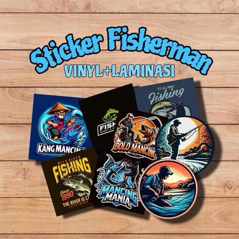 

COD ✨ Sticker Mancing Mania | Stiker Memancing Ikan Vinyl+Laminasi size 6-7cm