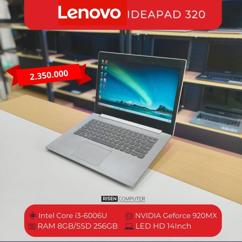 LAPTOP LENOVO IDEAPAD 320 Intel Core i3 6006U RAM 8GB SSD 256GB NVIDIA GEFORCE 920M Notebook 14inch 