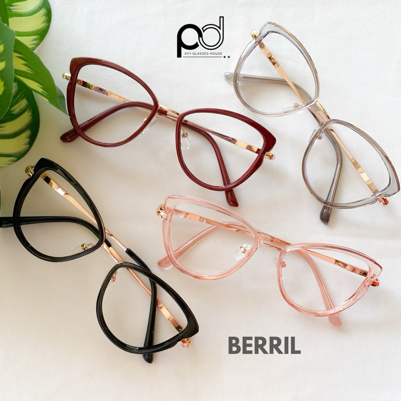 AYY GLASSES - Frame Berril kacamata cat eye besar