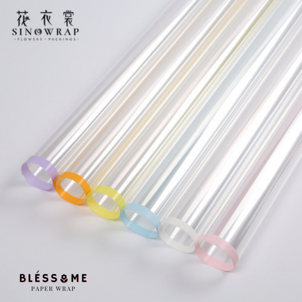 

(5 LEMBAR) Flower Wrapping Paper Transparent List Color / List Transparan / Bingkai Bening / Clear Line Kertas Buket Bunga Florist Cellophane Pembungkus Kertas Hand Bouquet