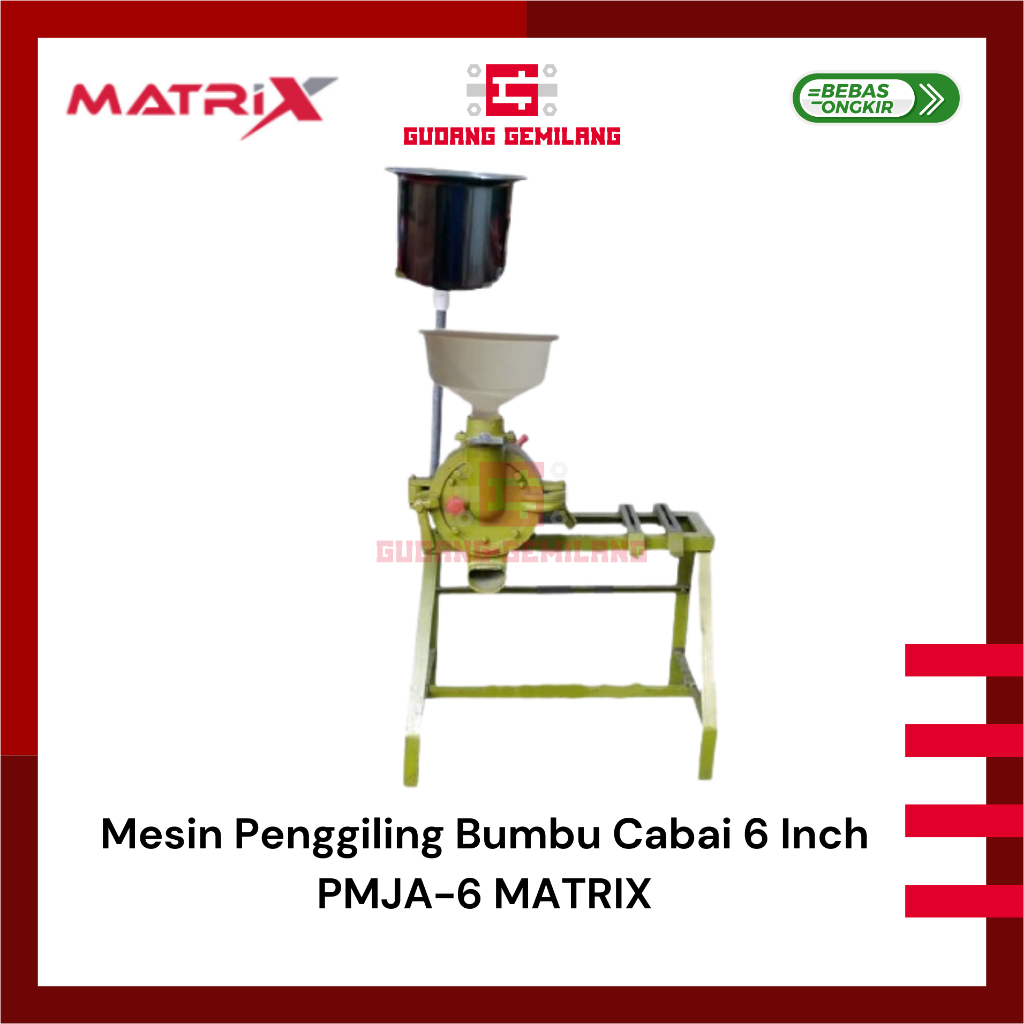Mesin Giling Cabe 6" PMJA Mesin Penggiling Bumbu Cabai 6 Inch Gilingan Cabai PMJA-6 MATRIX