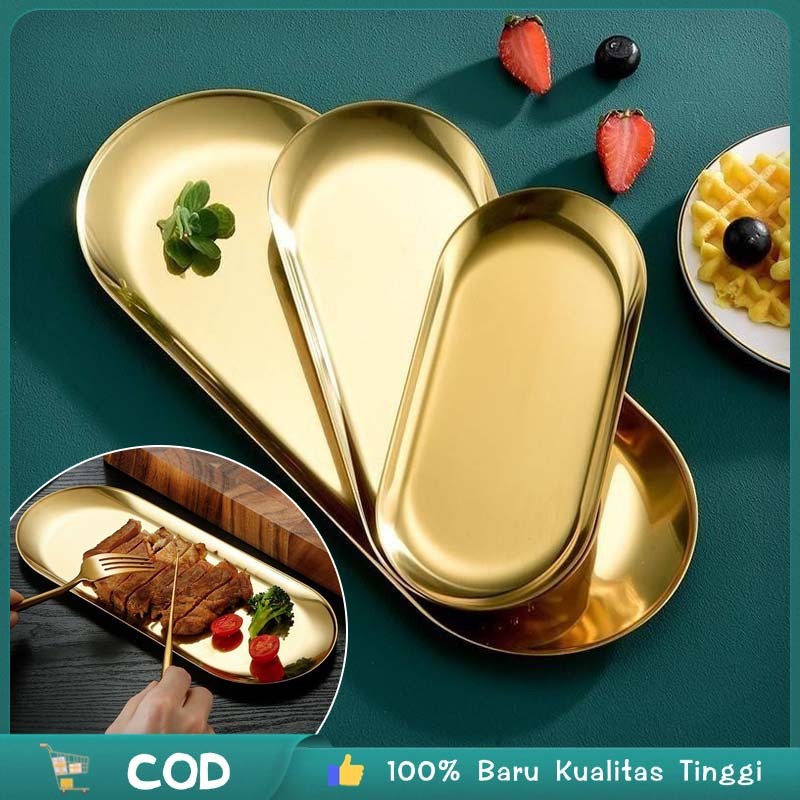 Nampan Oval Stainless Nampan Oval Piring Nampan Stainless Piring Lonjong Stainless