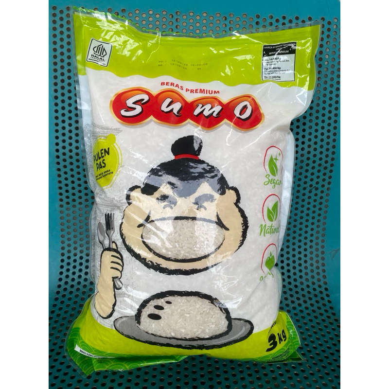 

Beras Sumo kemasan hijau 3 kg