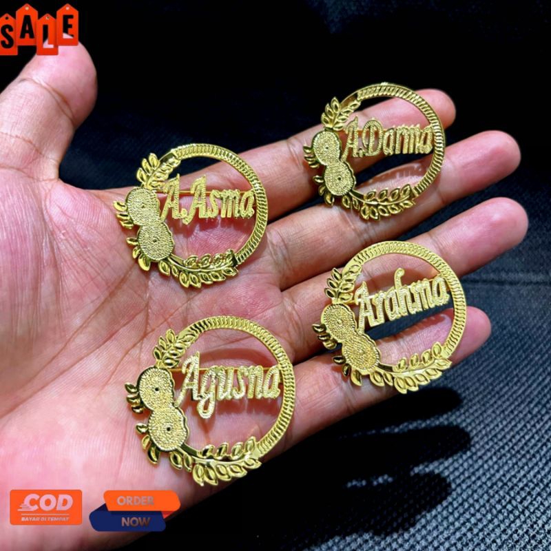 Bros Terbaru bros nama bulat elegant ( Beli 1 gratis 1 Cincin)