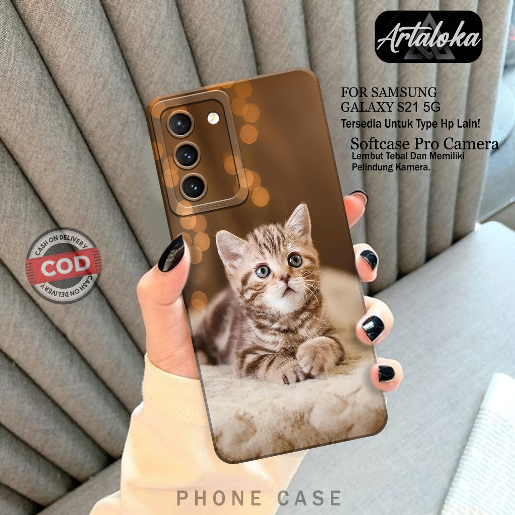 Case Hp Samsung Galaxy S21 5G Fashion Case Kucing Case Samsung Galaxy S21 5G Silikon TPU Pro Camera 
