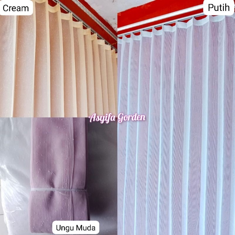 Vitrase Salju Polos Vitrase Gorden Putih Motif Salju Model Terlaris Harga Terjangkau