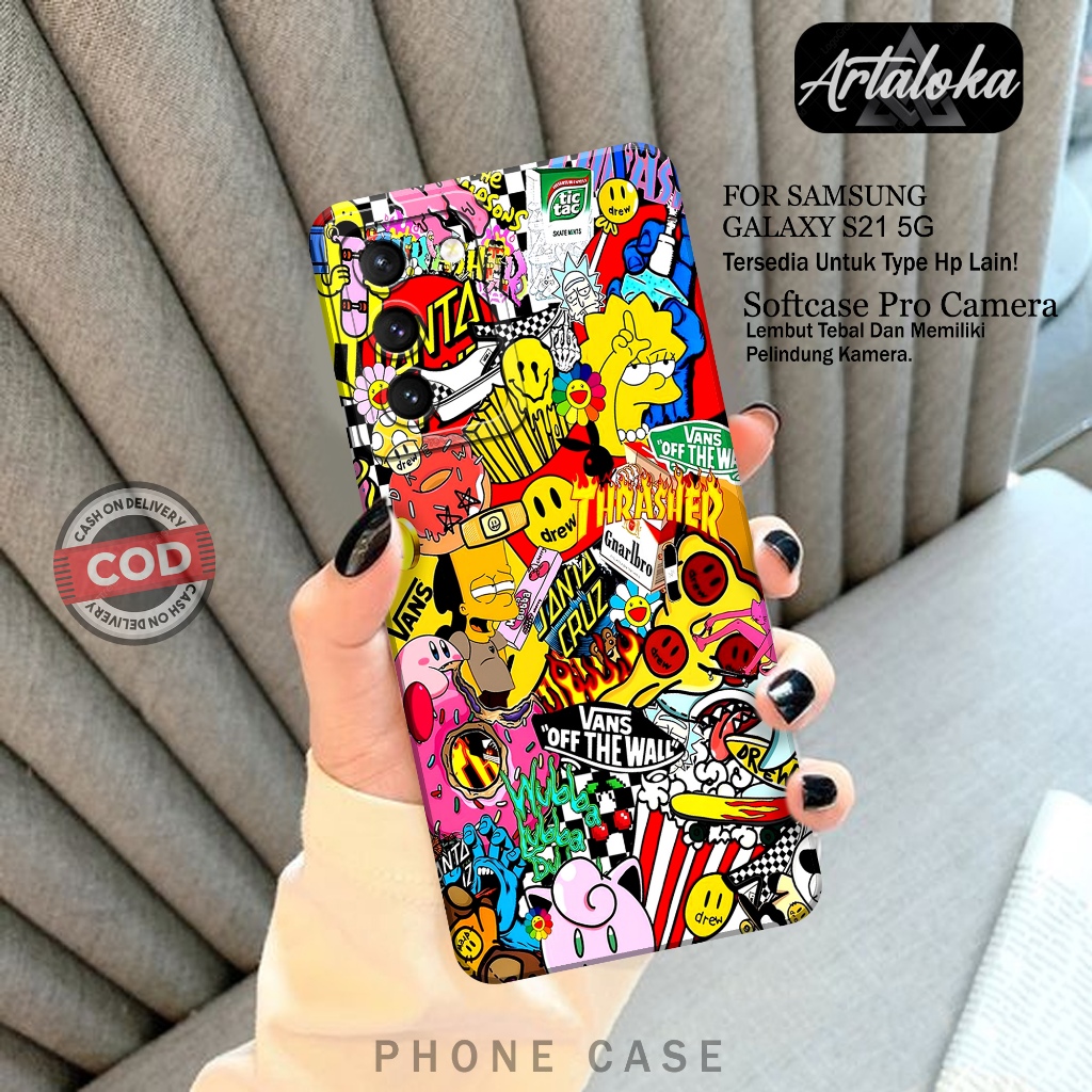 Case Hp Samsung Galaxy S21 5G Fashion Case Branded Case Samsung Galaxy S21 5G Silikon TPU Pro Camera