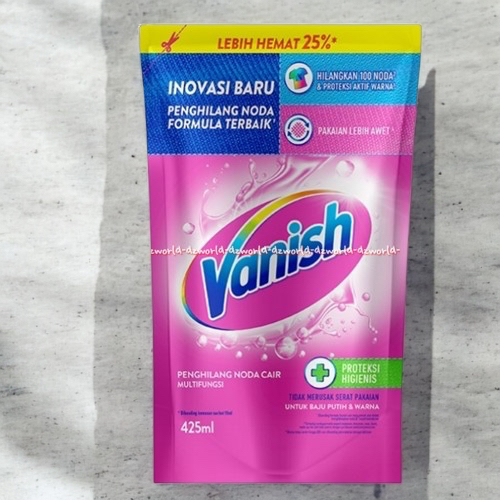 AG Vanish Refill Vanish Cair 425ml Penghilang Noda Pakaian Berwarna Pouch Refil Isi Ulang Plastik