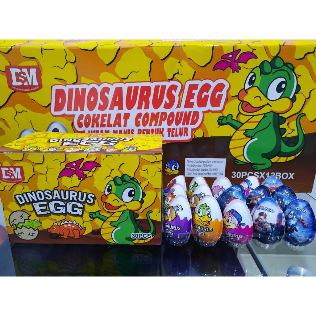 

Makanan DSM Dinosaurus Egg's Cokelat HALAL 30pcs 300gram