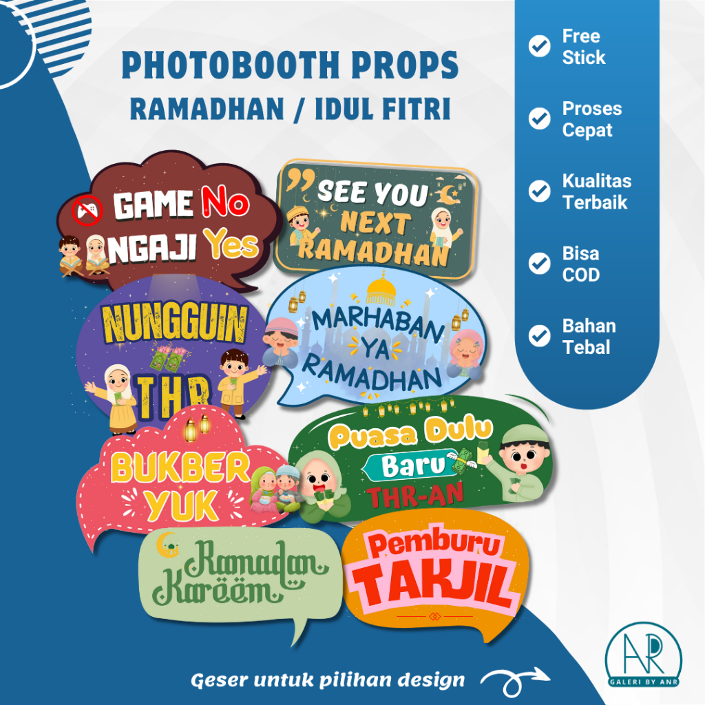 D88 Photoboth Props Ramadhan Custom | Acc Photobooth idul fitri eid fitr puasa aksesoris foto dekora
