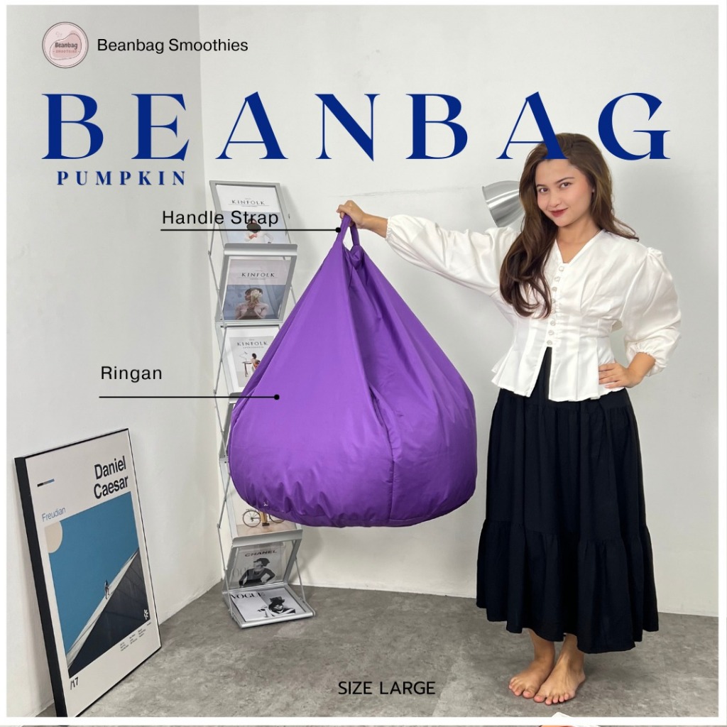 Bean Bag Pumpkin Waterproof Sofa Bean Bag Kursi Santai Minimalis Plus Isi