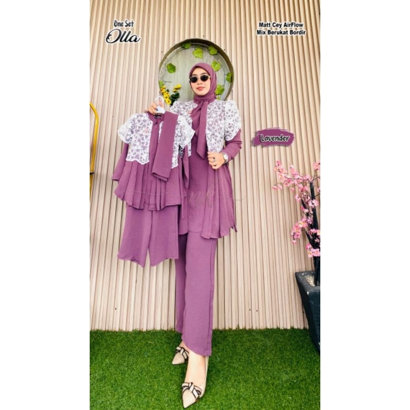 Oneset/Setcel setelan celana brukat original NK couple ibu dan anak