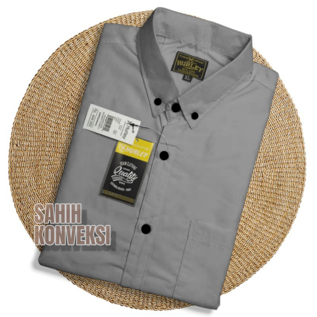 kemeja polos pria Warna ABU ABU MUDA | kemeja pria lengan pendek Dewasa | kemeja jumbo bigsize M-XXX
