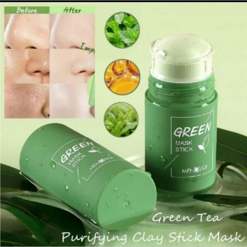 Green Mask Stick Meidian Masker Wajah Bersihkan  Komedo 100% 40g Original Asli