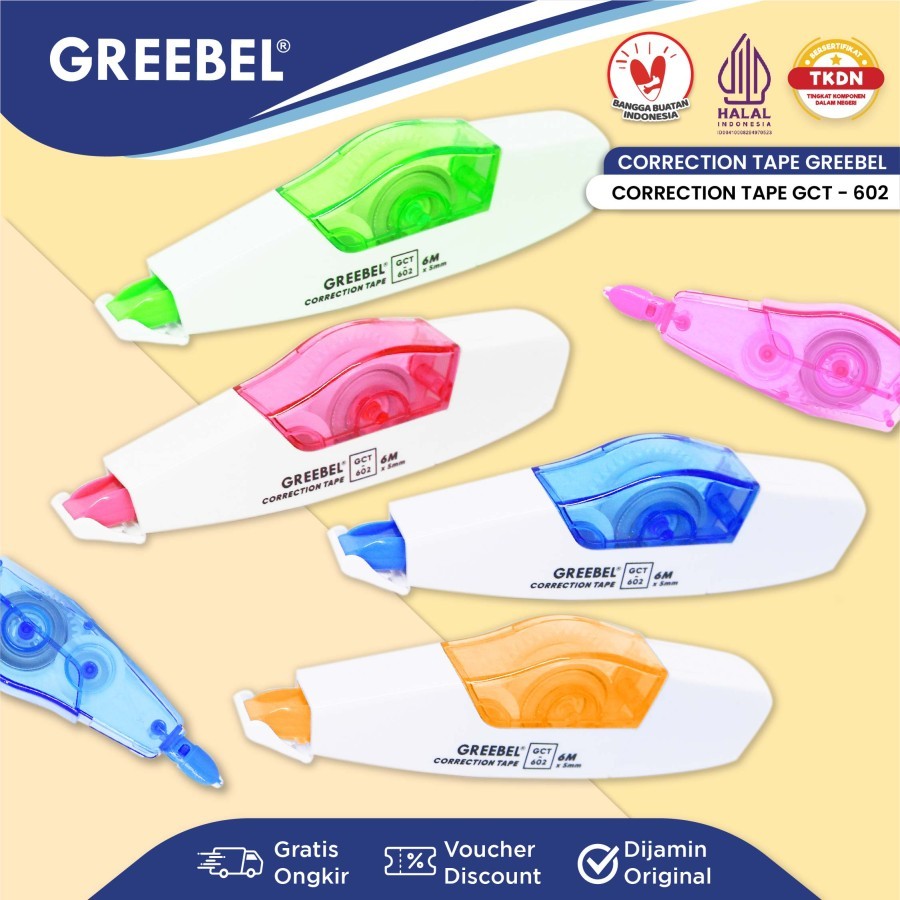 

TBMO GREEBEL Correction Tape GCT-602 / Tip Ex Kertas Roll Pita Koreksi