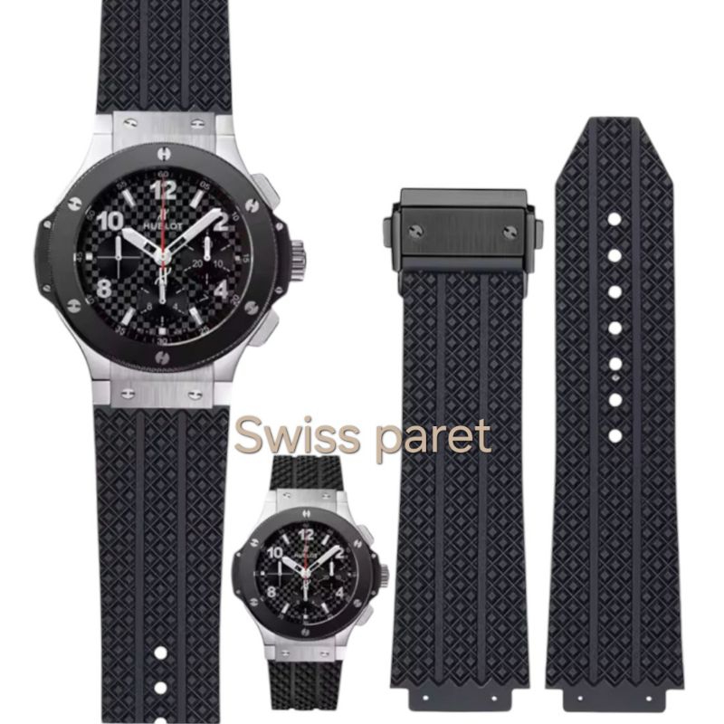 Tali Jam Tangan Hublot Karet Rubber Strap Jam Hublot Geneve Big Bang Senna 22MM Pluss Buckle