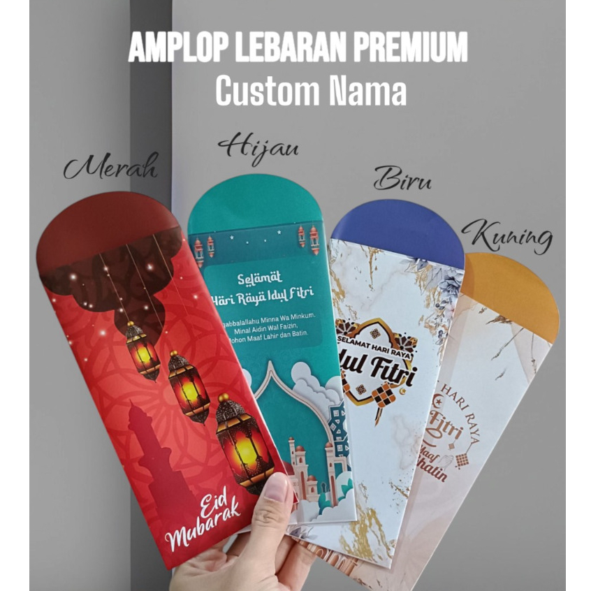 

Amplop Lebaran Premium Custom Nama jumbo panjang besar - 1 pack isi 10pcs