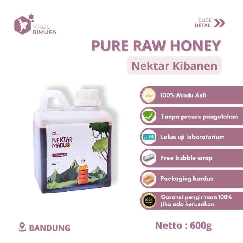 

Madu Murni Nektar Kibanen 600 Gram 100% Asli Madu Hutan