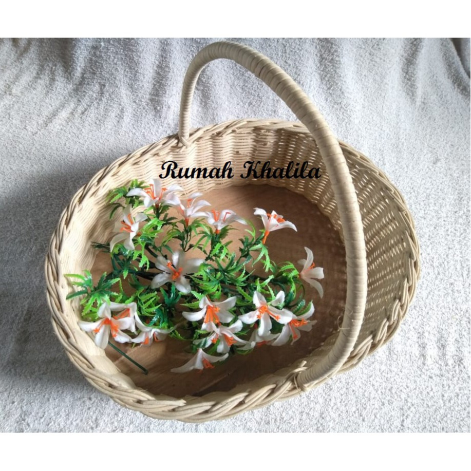 Keranjang Parcel Buah Rotan Kranjang Tangkai Oval Hampers Exclusive Besar
