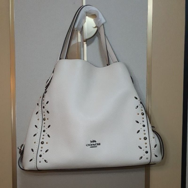 Coach Edie Prairie Rivets Chalk Preloved