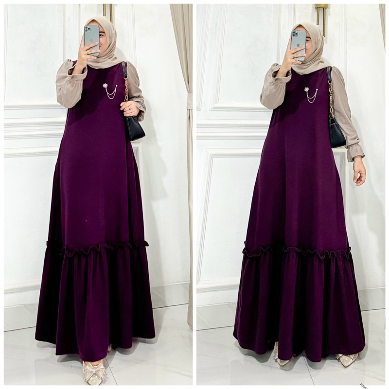 Gamis Jahila terbaru knit - Gamis knit terbaru - Gamis knit mewah