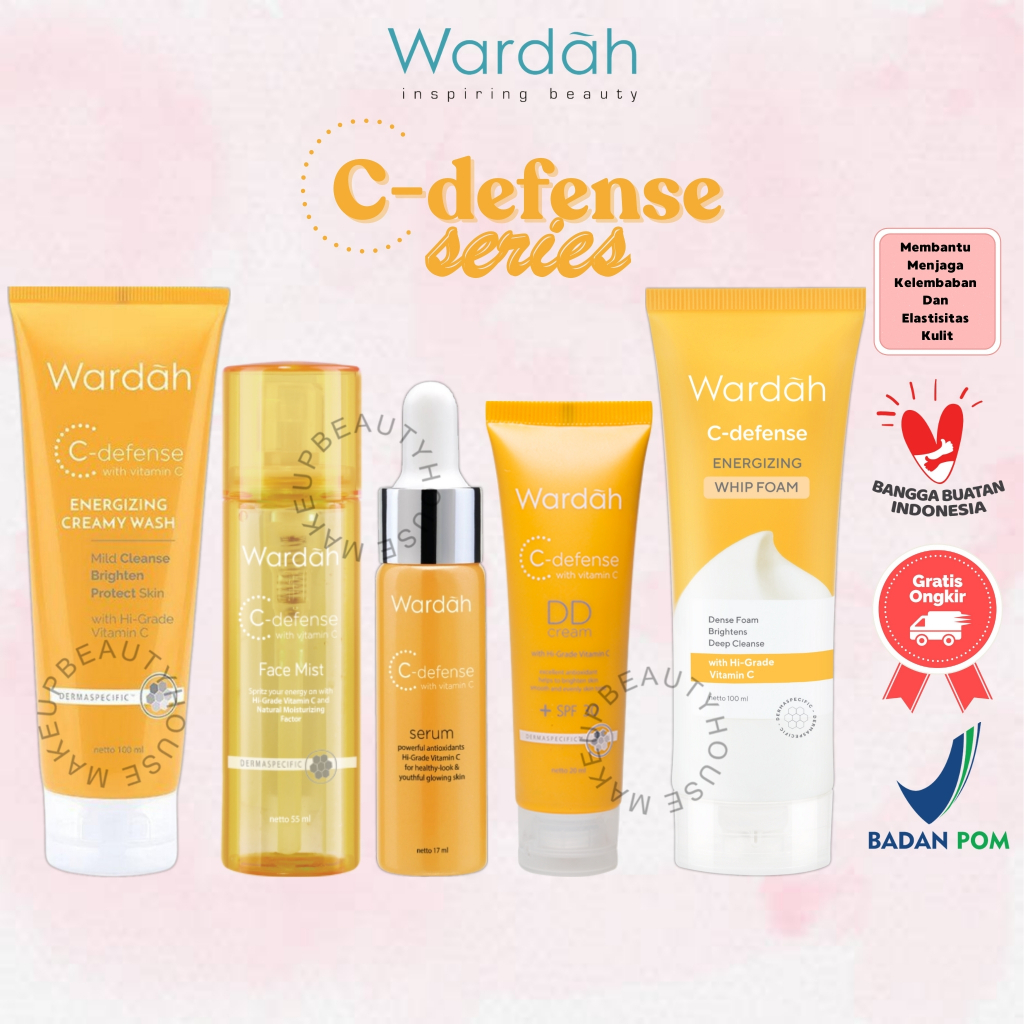 WARDAH C-Defense Series - Creamy Wash | Whip Foam | Face Mist | Serum | DD Cream