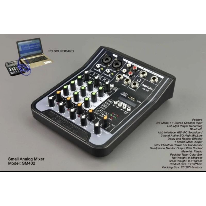 mixer Ashley sm 402 original Ashley soundcard
