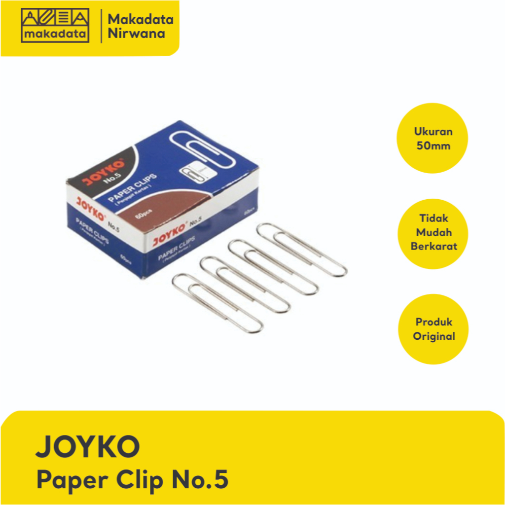 

JOYKO PAPER CLIP/KLIP PENJEPIT KERTAS NO.5 (1 PCS)