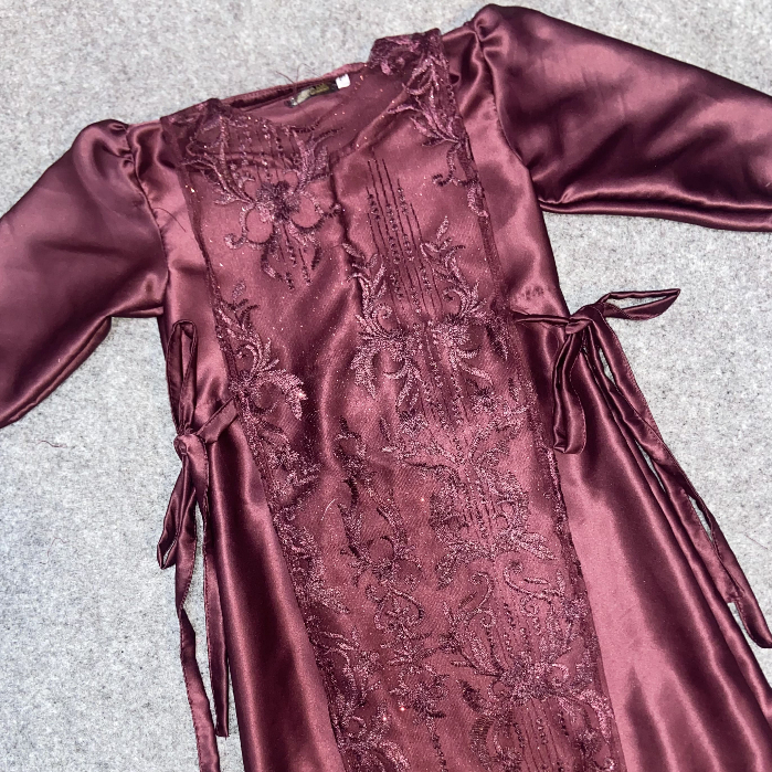 Aruna Aqila Dress Baju Anak Perempuan Mahogany Burgundy Emerald Blue Usia 1-12 Tahun - Dress Lebaran