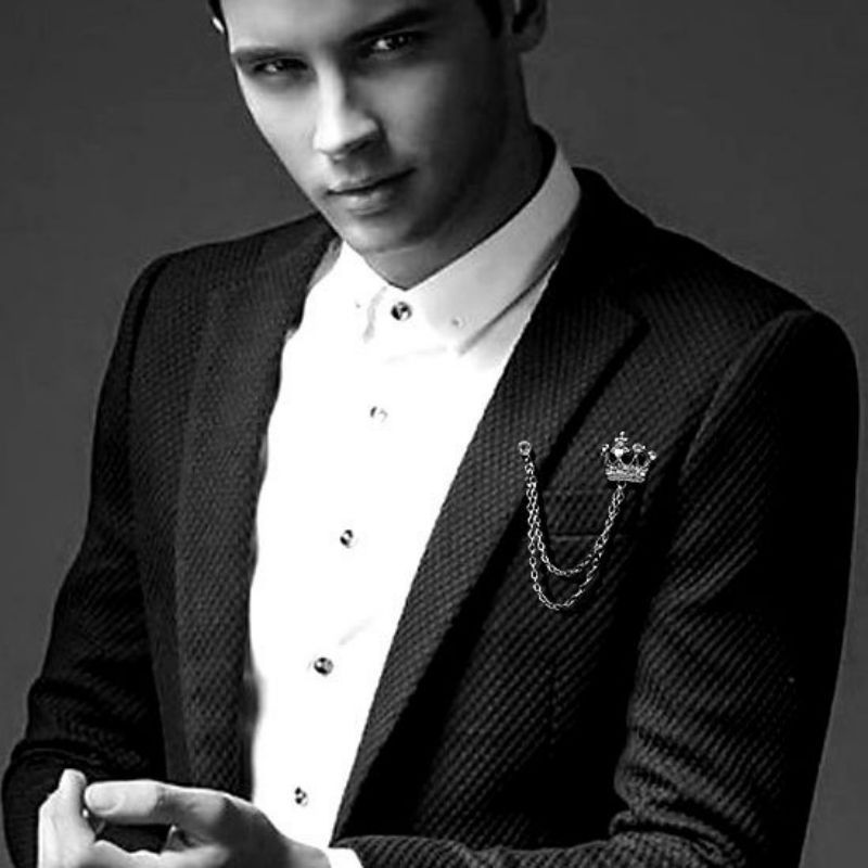 MLKU Bros Rantai Jas Pria Crown Lapel Pin Bros Jas Pin Jas Pria Wanita Bross Jas Pria Bros Pin