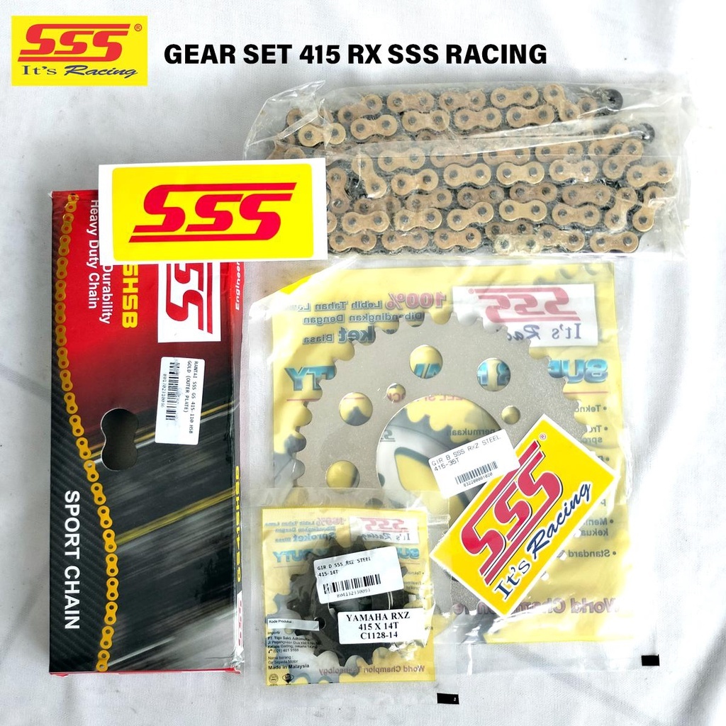Gear Set 415 SSS Yamaha Jupiter Z RX King F1ZR Ukuran 415 14/35T,36T,37T,38T-41T Gear set RX 415 SSS