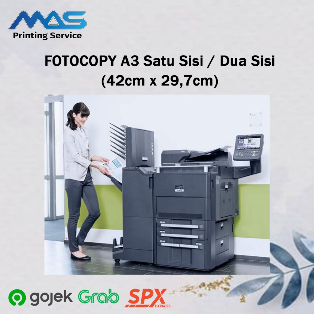 

Fotocopy A3 75gsm satu sisi / dua sisi bisa kirim instan