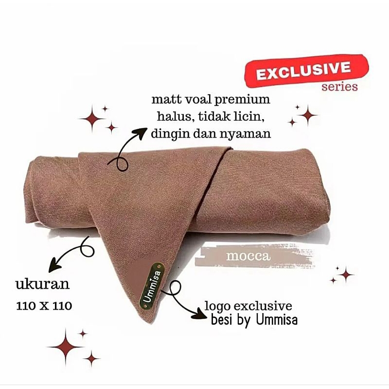 UMMISA - (FREE GIFT ) Hijab Voal Premium Polos Exclusive / Square Segiempat / Kerudung Jilbab / Mocc