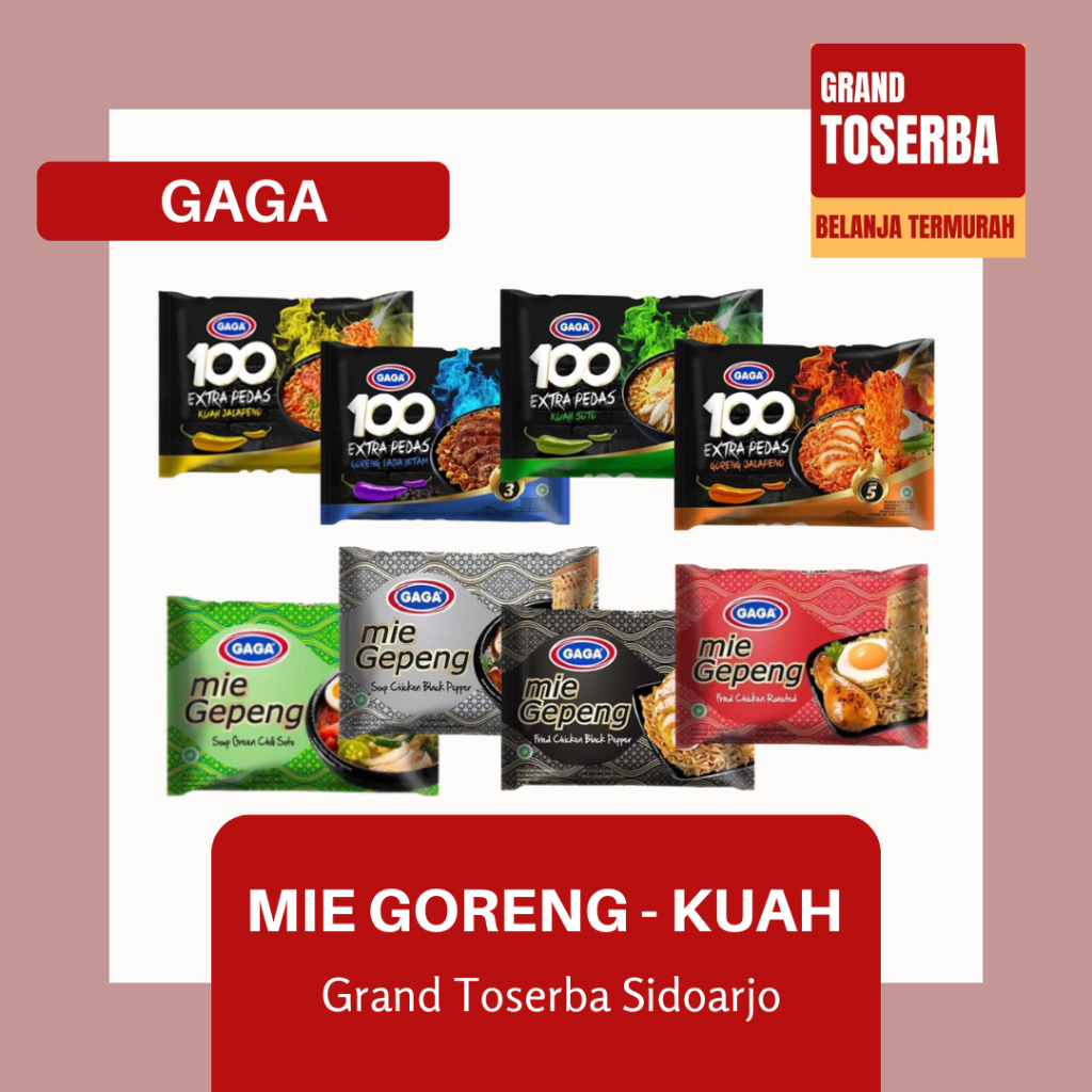 

GAGA MIE FORENG DAN KUAH PEDAS / MIE GEPENG / MIE CUP / MIE INSTAN EXTRA PEDAS LADA HITAM JALAPENO