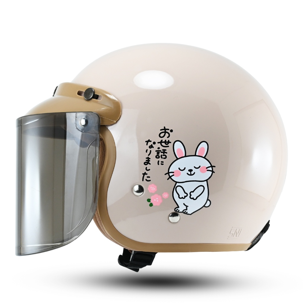 Helm Bogo Terbaru Lucu Estetik 2025 Helm Wanita Bipplast Motif Bunny SNI Premium