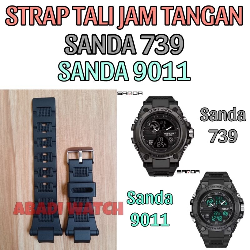Strap tali jam tangan untuk Jam Tangan Sanda 739 Sanda 9011 Sanda739 Sanda9011 Sanda-738 Sanda-9011 